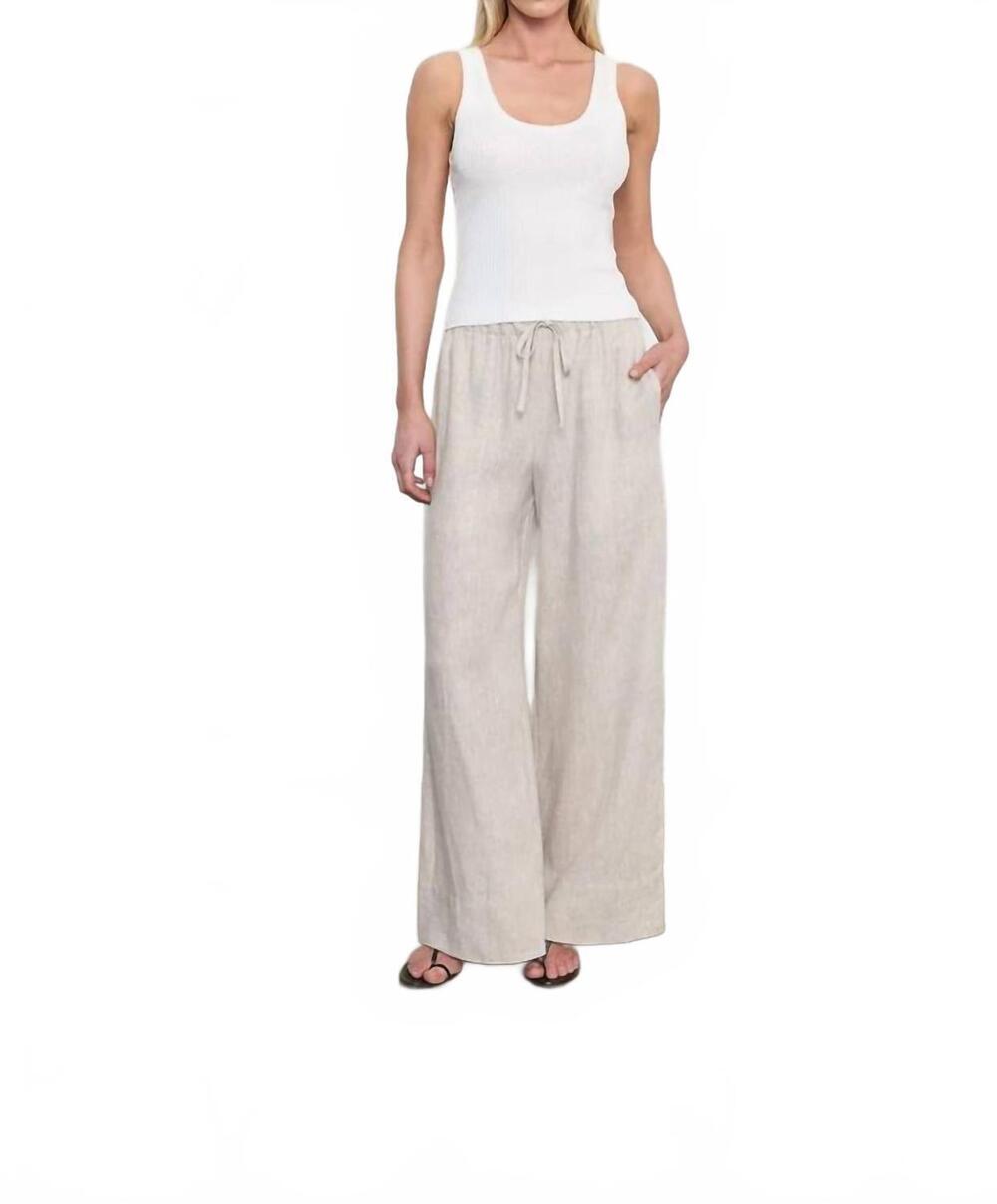 NEW ENZA COSTA linen cropped summer pants in jute heather